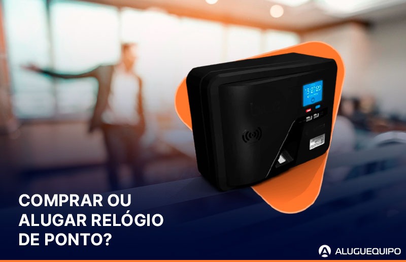 Relógio de ponto eletrônico em ambiente corporativo moderno.