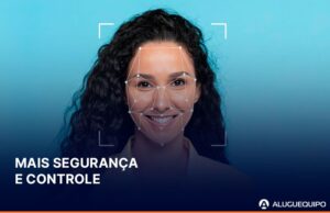 Sistema de reconhecimento facial sendo utilizado no controle de acesso corporativo em uma empresa moderna.